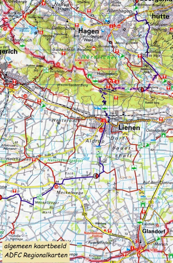 Aachen, Dreiländereck omgeving Drielandenpunt fietskaart 1:75.000 9783870739669  ADFC / BVA ADFC Regionalkarte  Fietskaarten Aken, Keulen en Bonn, Maastricht en Zuid-Limburg