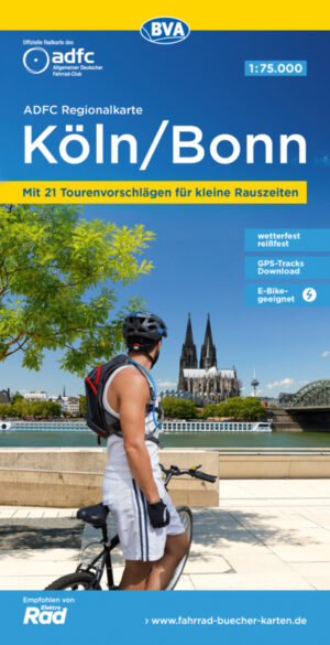Köln / Bonn omgeving fietskaart 1:75.000 9783969900475  ADFC / BVA ADFC Regionalkarte  Fietskaarten Aken, Keulen en Bonn
