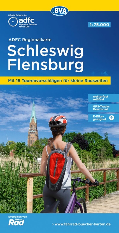 Schleswig / Flensburg omgeving fietskaart 1:75.000 9783969901106  ADFC / BVA ADFC Regionalkarte  Fietskaarten Sleeswijk-Holstein