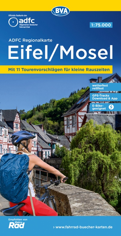 Eifel - Mosel fietskaart 1:75.000 9783969901496  ADFC / BVA ADFC Regionalkarte  Fietskaarten Eifel, Moezel, van Trier tot Koblenz