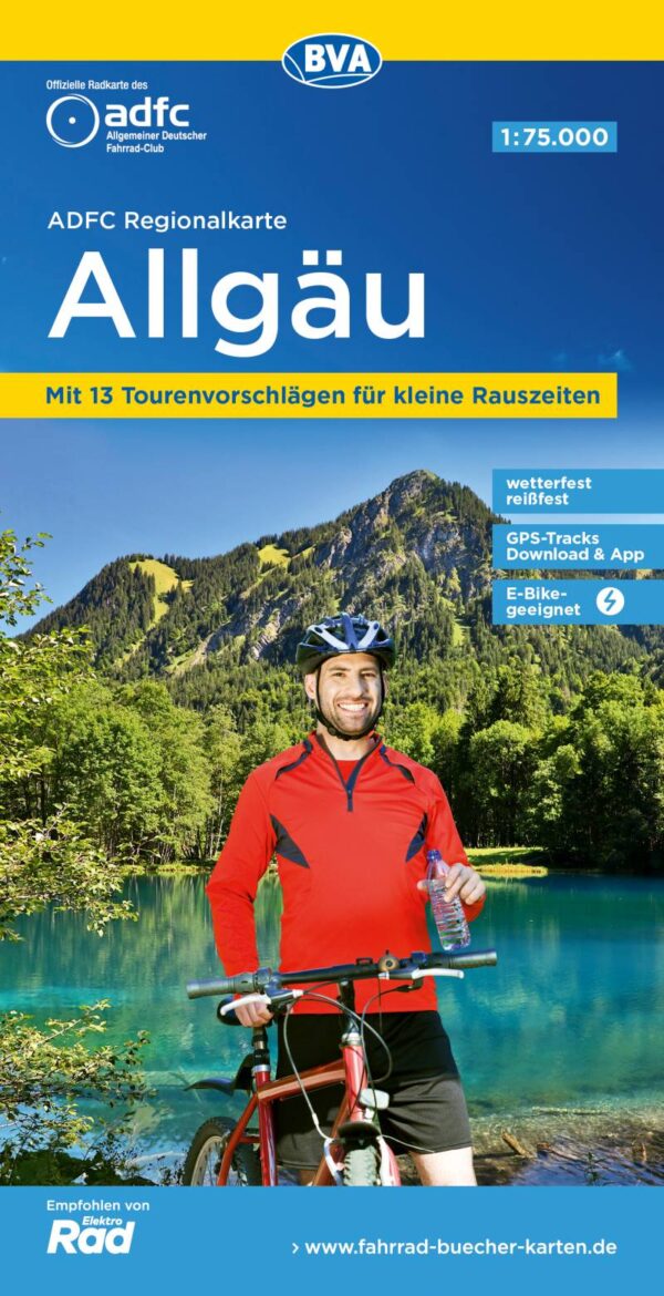 Allgäu fietskaart 1:75.000 9783969901717  ADFC / BVA ADFC Regionalkarte  Fietskaarten Beierse Alpen
