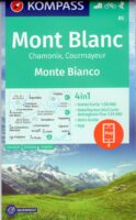 Kompass wandelkaart KP-85 Mont Blanc/Monte Bianco 1:50.000 9783991218739  Kompass Wandelkaarten Kompass Italië  Wandelkaarten Mont Blanc, Chamonix, Haute-Savoie