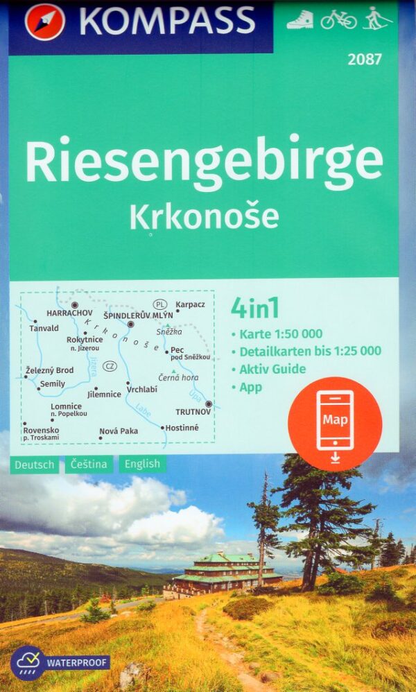 Kompass wandelkaart  KP-2087  Krkonose Riesengebirge 1:50.000 9783991218951  Kompass Wandelkaarten   Wandelkaarten Reuzengebergte, Noord-Tsjechië