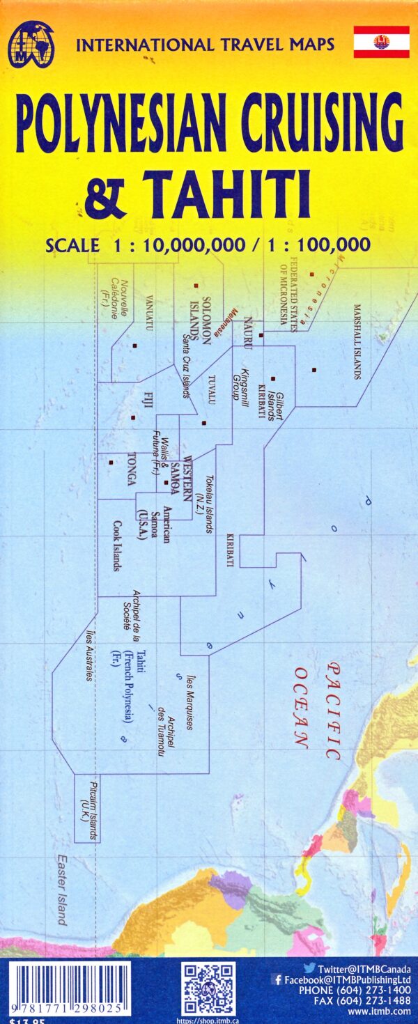 ITM Tahiti Polynesian Cruising | landkaart, autokaart 1:100.000 9781771298025  International Travel Maps   Landkaarten en wegenkaarten Pacifische Oceaan (Pacific)