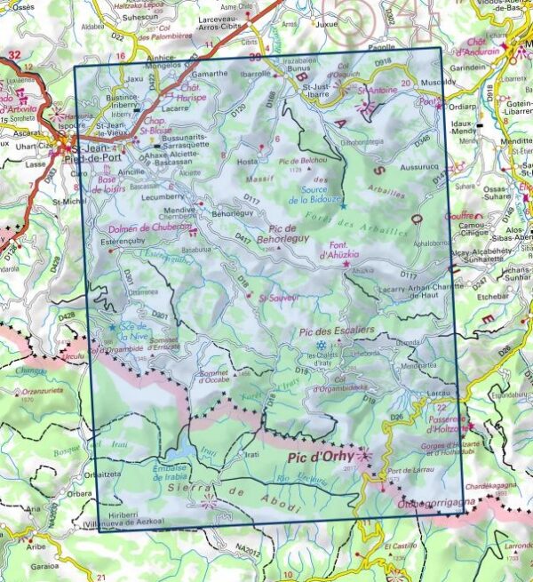 wandelkaart 1346ET Foret d'Iraty, Pic d'Orhy 1:25.000 9782758551812  IGN IGN 25 Franse Pyreneeën  Wandelkaarten Baskenland, Navarra, Rioja, Franse Pyreneeën