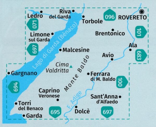 Kompass wandelkaart KP-129 Monte Baldo 1:25.000 9783991217602  Kompass Wandelkaarten Kompass Italië  Wandelkaarten Gardameer