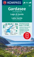 Kompass wandelkaart KP-697  Gardasee / Gardameer en omgeving 1:35.000 9783991218593  Kompass Wandelkaarten Kompass Italië  Wandelkaarten Gardameer