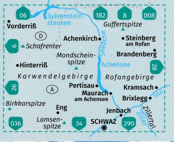 Kompass wandelkaart KP-027 Achensee 1:35.000 9783991218654  Kompass Wandelkaarten Kompass Oostenrijk  Wandelkaarten Tirol