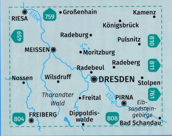 Kompass wandelkaart KP-809 Dresden/Meissen 9783991218753  Kompass Wandelkaarten Kompass Sachsen  Wandelkaarten Dresden, Sächsische Schweiz, Elbsandsteingebirge, Erzgebirge