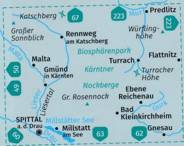 Kompass wandelkaart KP-66 Biosphärenpark Kärntner Nockberge 9783991218845  Kompass Wandelkaarten Kompass Oostenrijk  Wandelkaarten Karinthië