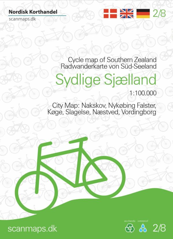 SM-2  Zuid-Sjaelland fietskaart 1:100.000 9788779671775  Scanmaps fietskaarten Denemarken  Fietskaarten Kopenhagen & Sjaelland