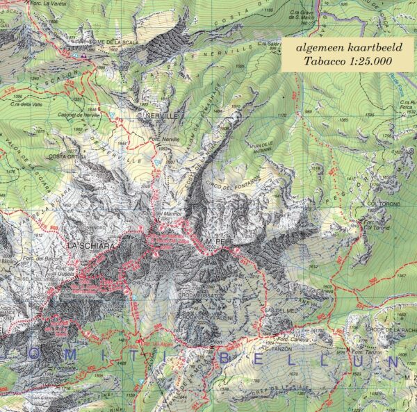 TAB-024 Prealpi e Dolomiti Bellunesi | Tabacco wandelkaart 9788883151712  Tabacco Tabacco 1:25.000  Wandelkaarten Zuid-Tirol, Dolomieten