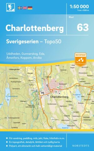 T50.063 Charlottenberg 1:50.000 9789113086262  Norstedts   Wandelkaarten Midden Zweden