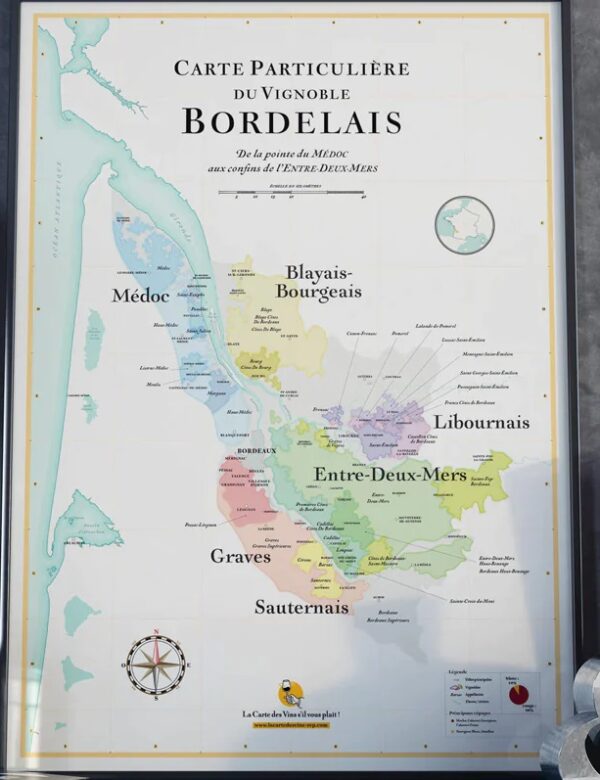 Bordelais, Carte des Vins | kaart van de wijngebieden van Bordeaux 9791097114008  Affiche   Culinaire reisgidsen, Wandkaarten, Wijnreisgidsen Aquitaine, Bordeaux