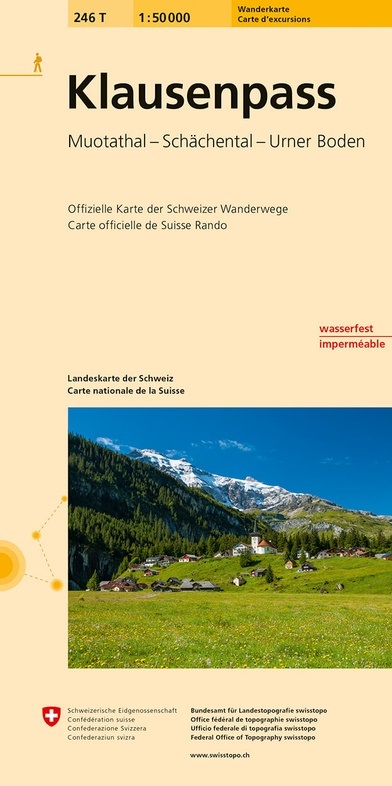topografische wandelkaart 246T  Klausenpass [2022] 9783302302461  Bundesamt / Swisstopo T-serie 1:50.000  Wandelkaarten Midden- en Oost-Zwitserland