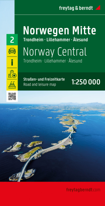 FBN2 Norwegen Mitte | autokaart, wegenkaart 1:250.000 9783707921649  Freytag & Berndt FBN Veikart  Landkaarten en wegenkaarten Zuid-Noorwegen