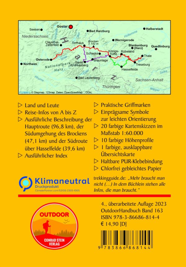 wandelgids Harz Hexenstieg 9783866868144  Conrad Stein Verlag Outdoor - Der Weg ist das Ziel  Meerdaagse wandelroutes, Wandelgidsen Harz