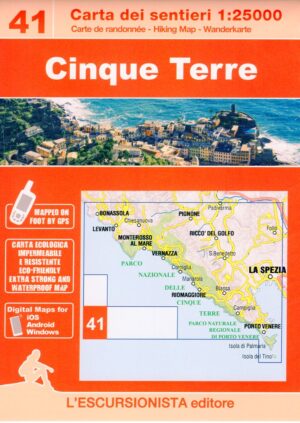 ESC-41 Cinque Terre | wandelkaart 1:25.000 9791280163097  Escursionista Carta dei Sentieri 1:25.000  Wandelkaarten Genua, Cinque Terre (Ligurië)