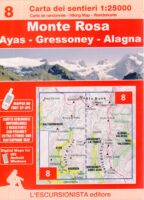 ESC-08  Monte Rosa | wandelkaart 1:25.000 9791280163134  Escursionista Carta dei Sentieri 1:25.000  Wandelkaarten Aosta, Gran Paradiso