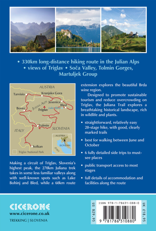 Slovenia s Juliana Trail , Trekking 9781786310880  Cicerone Press   Meerdaagse wandelroutes, Wandelgidsen Slovenië