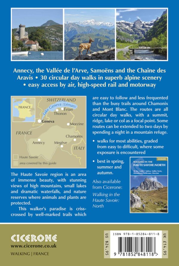wandelgids Walking in the Haute Savoie: North 9781852848101  Cicerone Press   Wandelgidsen Mont Blanc, Chamonix, Haute-Savoie