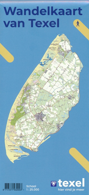 Texel topografische wandelkaart 1:25.000 8717371432003  VVV Texel   Wandelkaarten Waddeneilanden en Waddenzee