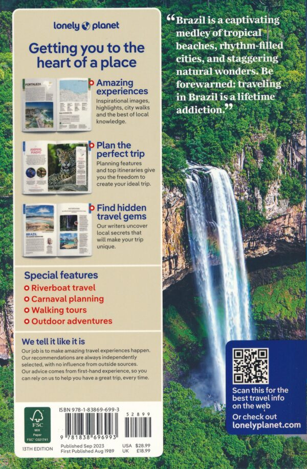 Lonely Planet Brazil 9781838696993  Lonely Planet Travel Guides  Reisgidsen Brazilië
