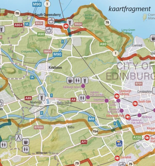 Cycle Map 24 Edinburgh & Central Southern Scotland 1:100.000 9781904207726  Cordee Cycle Maps UK  Fietskaarten Edinburgh, Zuid-Schotland