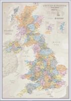 wandkaart Verenigd Koninkrijk staatkundig 9781912203840  MAPS International Political Classic Maps  Wandkaarten Groot-Brittannië
