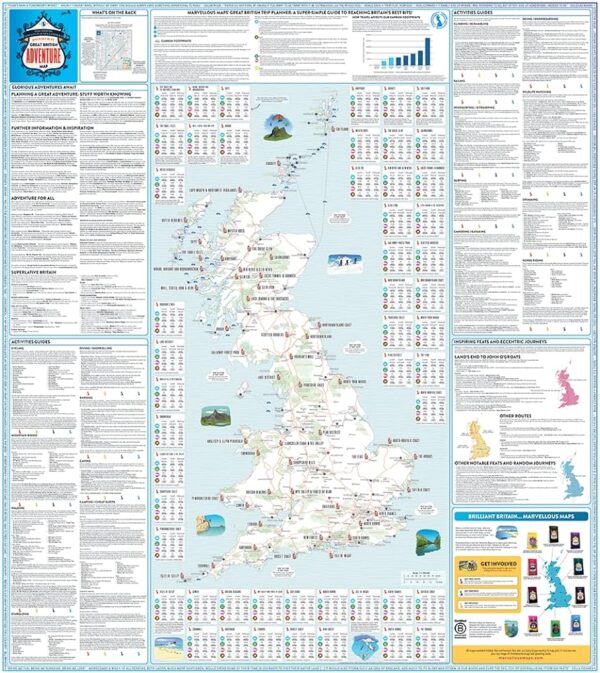 Great British Adventure Map 9781913447120  Ordnance Survey   Landkaarten en wegenkaarten Groot-Brittannië