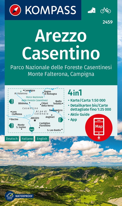 Kompass wandelkaart KP-2459 Arezzo - Casentino 1:50.000 * - Parco