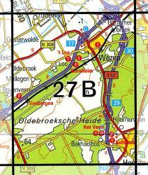 27B Wezep topografische wandelkaart 1:25.000 TK25.27B  Kadaster / Geo-Informatie Top. kaarten Gelderland  Wandelkaarten Arnhem en de Veluwe