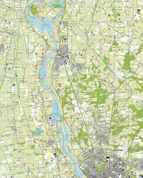 27G Olst topografische wandelkaart 1:25.000 TK25.27G  Kadaster / Geo-Informatie Top. kaarten Gelderland  Wandelkaarten Kop van Overijssel, Vecht & Salland