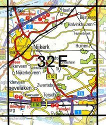 32E Nijkerk topografische wandelkaart 1:25.000 TK25.32E  Kadaster / Geo-Informatie Top. kaarten Gelderland  Wandelkaarten Arnhem en de Veluwe
