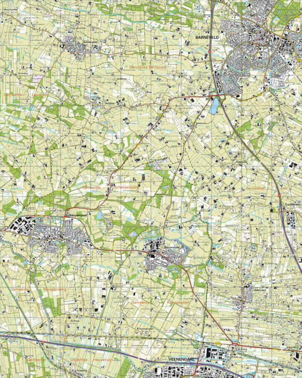 32G Barneveld topografische wandelkaart 1:25.000 TK25.32G  Kadaster / Geo-Informatie Top. kaarten Gelderland  Wandelkaarten Arnhem en de Veluwe