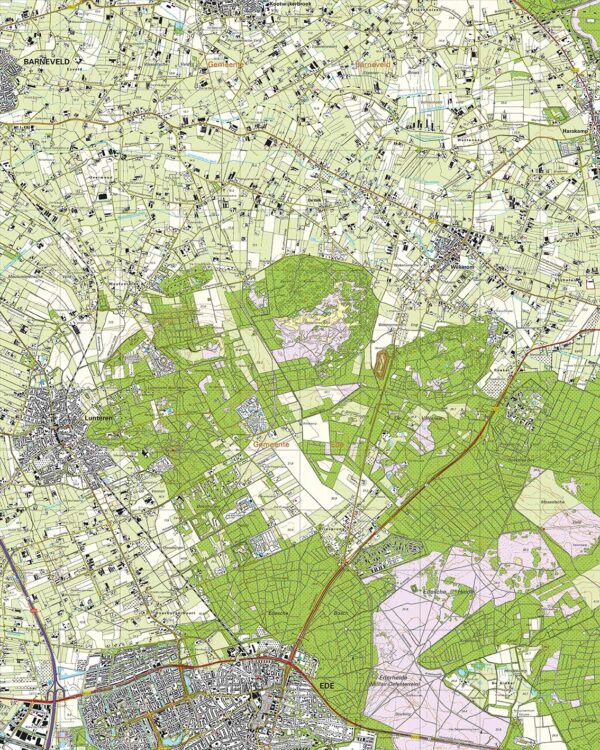 32H  Ede (-Noord) topografische wandelkaart 1:25.000 TK25.32H  Kadaster / Geo-Informatie Top. kaarten Gelderland  Wandelkaarten Arnhem en de Veluwe