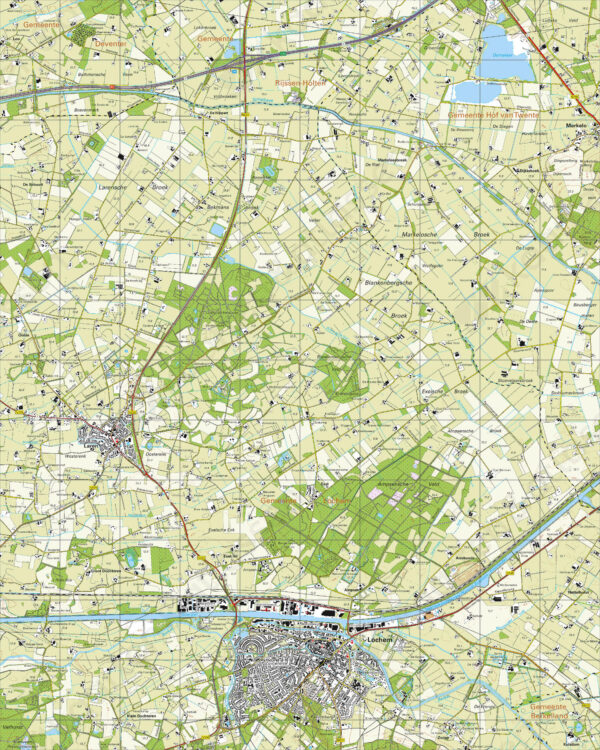 34A  Lochem topografische wandelkaart 1:25.000 TK25.34A  Kadaster / Geo-Informatie Top. kaarten Gelderland  Wandelkaarten Gelderse IJssel en Achterhoek
