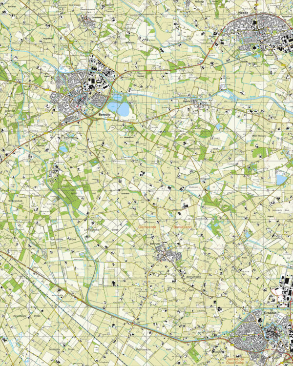 34D Borculo topografische wandelkaart 1:25.000 TK25.34D  Kadaster / Geo-Informatie Top. kaarten Gelderland  Wandelkaarten Gelderse IJssel en Achterhoek