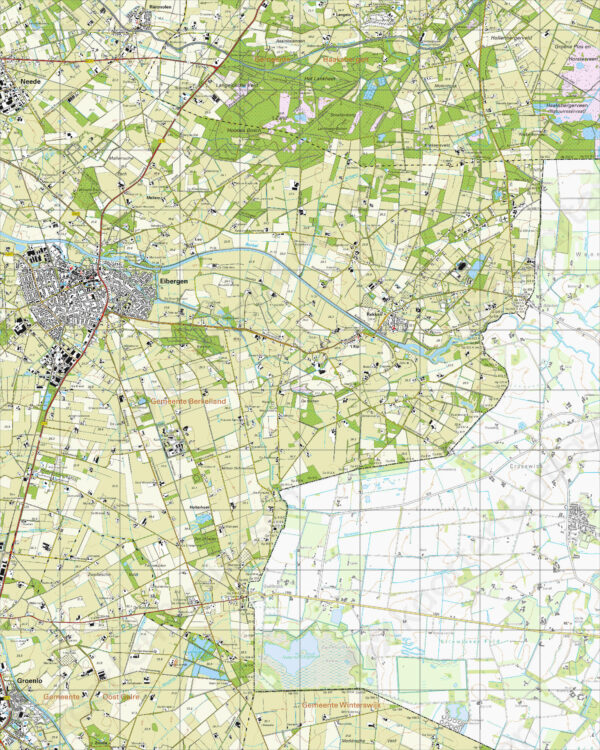 34G Eibergen topografische wandelkaart 1:25.000 TK25.34G  Kadaster / Geo-Informatie Top. kaarten Gelderland  Wandelkaarten Gelderse IJssel en Achterhoek