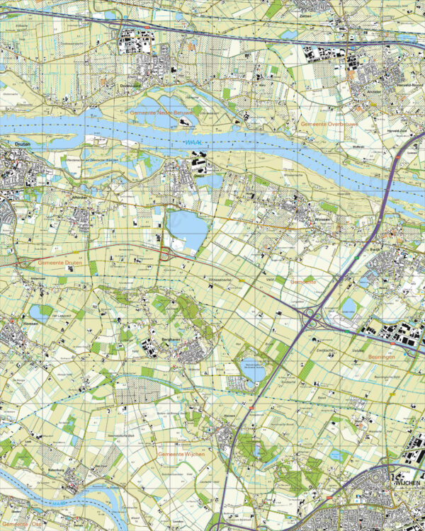 39H Bergharen topografische wandelkaart 1:25.000 TK25.39H  Kadaster / Geo-Informatie Top. kaarten Gelderland  Wandelkaarten Nijmegen en het Rivierengebied