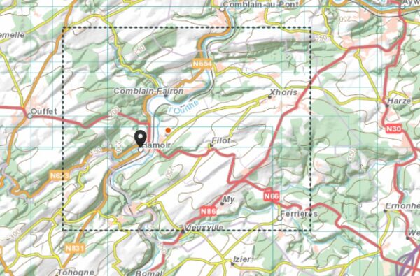 wandelkaart Hamoir-sur-Ourthe  1:25.000 9789462355804  NGI / VVV NGI / VVV wandelkaarten  Wandelkaarten Wallonië (Ardennen)