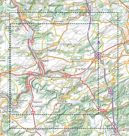 wandelkaart Dinant e.o. 1:25.000 9789462355965  NGI / VVV NGI / VVV wandelkaarten  Wandelkaarten Wallonië (Ardennen)