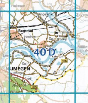 40D Gendt topografische wandelkaart 1:25.000 TK25.40D  Kadaster / Geo-Informatie Top. kaarten Gelderland  Wandelkaarten Nijmegen en het Rivierengebied