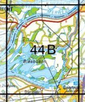 44B  Biesbosch topografische wandelkaart 1:25.000 TK25.44B  Kadaster / Geo-Informatie Top. kaarten Brabant  Wandelkaarten Noord-Brabant