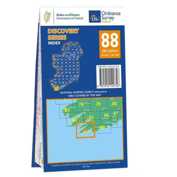 DM-88 | wandelkaart 9781912140756  Ordnance Survey Ireland Discovery Maps 1:50.000  Wandelkaarten Munster, Cork & Kerry