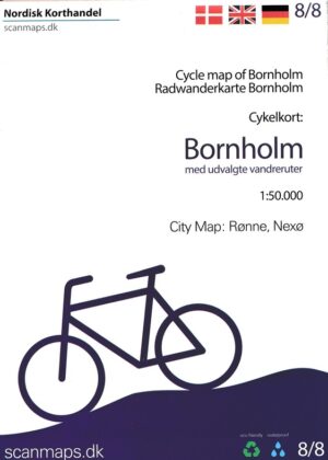 SM-8  Bornholm fietskaart 1:50.000 9788779671713  Scanmaps fietskaarten Denemarken  Fietskaarten Bornholm