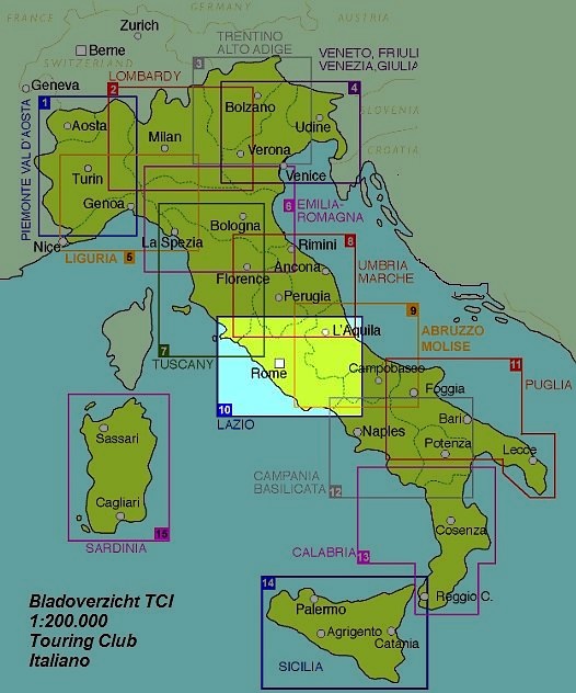 TCI-10  Lazio / Roma 1:200.000 9788836579006  TCI Italië Wegenkaarten  Landkaarten en wegenkaarten Rome, Lazio
