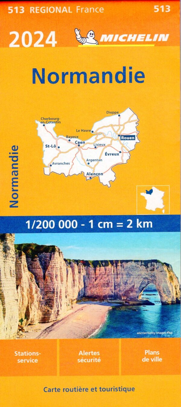 513  Normandie | Michelin  wegenkaart, autokaart 1:200.000 9782067262416  Michelin Regionale kaarten  Landkaarten en wegenkaarten Normandië