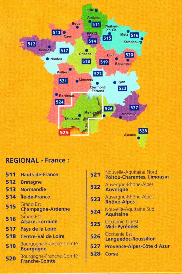 525 Midi-Pyrénées | Michelin  wegenkaart, autokaart 1:200.000 9782067262522  Michelin Regionale kaarten  Landkaarten en wegenkaarten Franse Pyreneeën