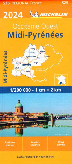 525 Midi-Pyrénées | Michelin  wegenkaart, autokaart 1:200.000 9782067262522  Michelin Regionale kaarten  Landkaarten en wegenkaarten Franse Pyreneeën